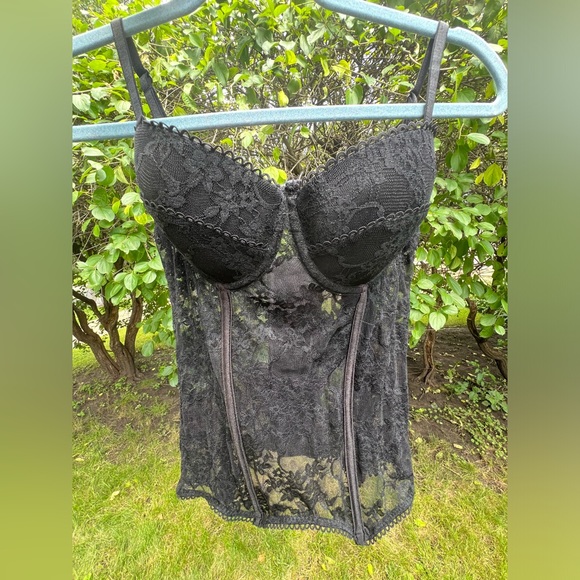 💋🔥 Lace Corset | Bustier | Lingerie | Hook-and-Eye | Adjustable | Padded Cups - Picture 3 of 14